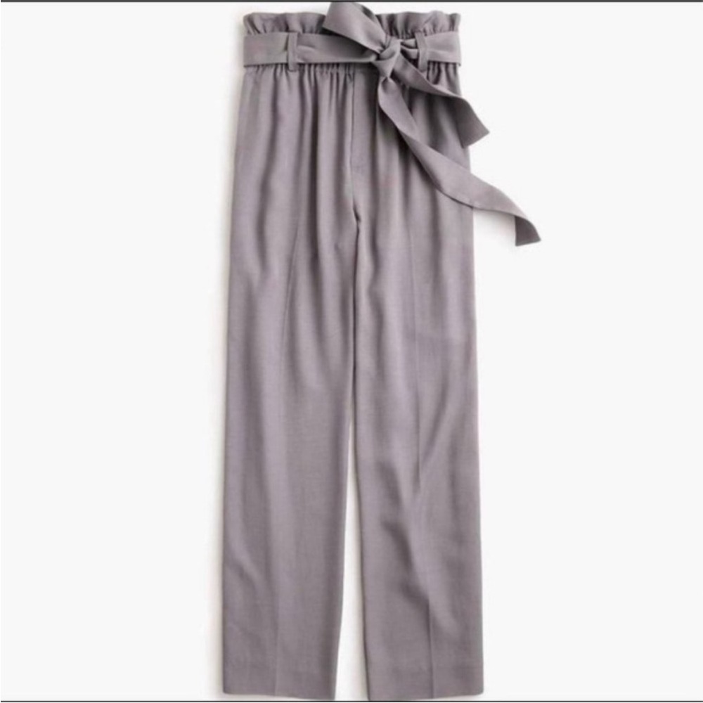 J Crew Point Sur Paperbag Waist Pants Grey Size 12T NEW